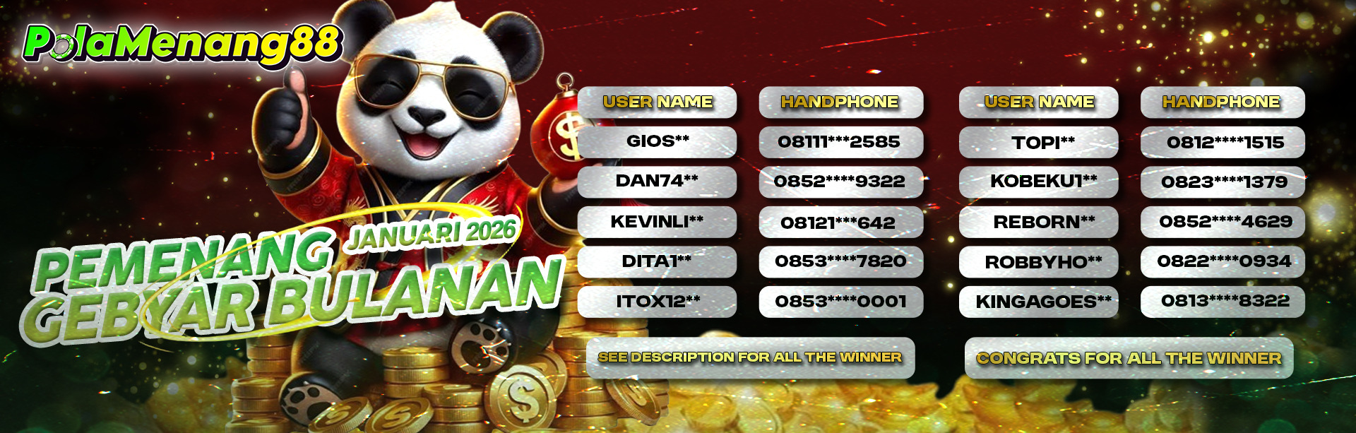 PEMENANG GEBYAR HADIAH BULANAN JANUARI 2026