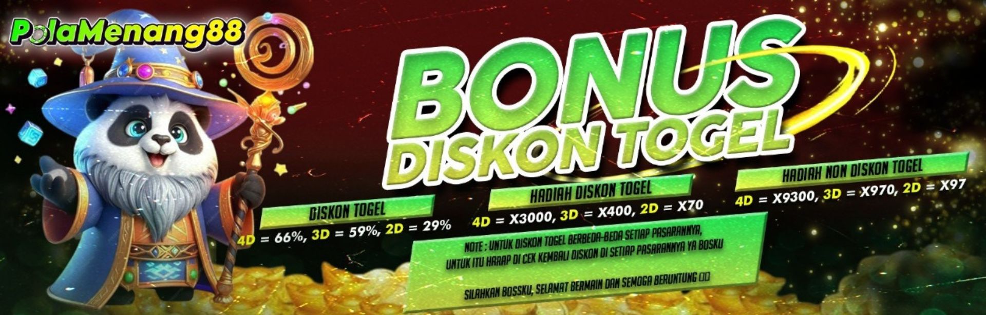 BONUS DISKON TOGEL