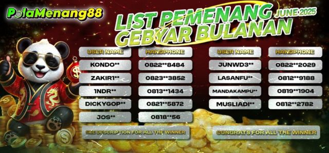 PEMENANG GEBYAR HADIAH BULANAN JUNI