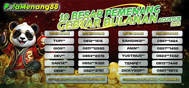 PEMENANG GEBYAR HADIAH BULANAN AGUSTUS