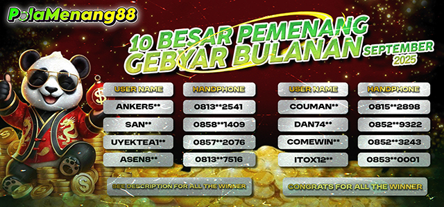 PEMENANG GEBYAR HADIAH BULANAN SEPTEMBER