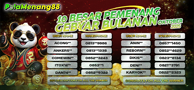 PEMENANG GEBYAR HADIAH BULANAN SEPTEMBER