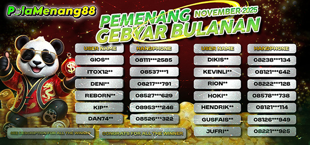 PEMENANG GEBYAR HADIAH BULANAN NOVEMBER